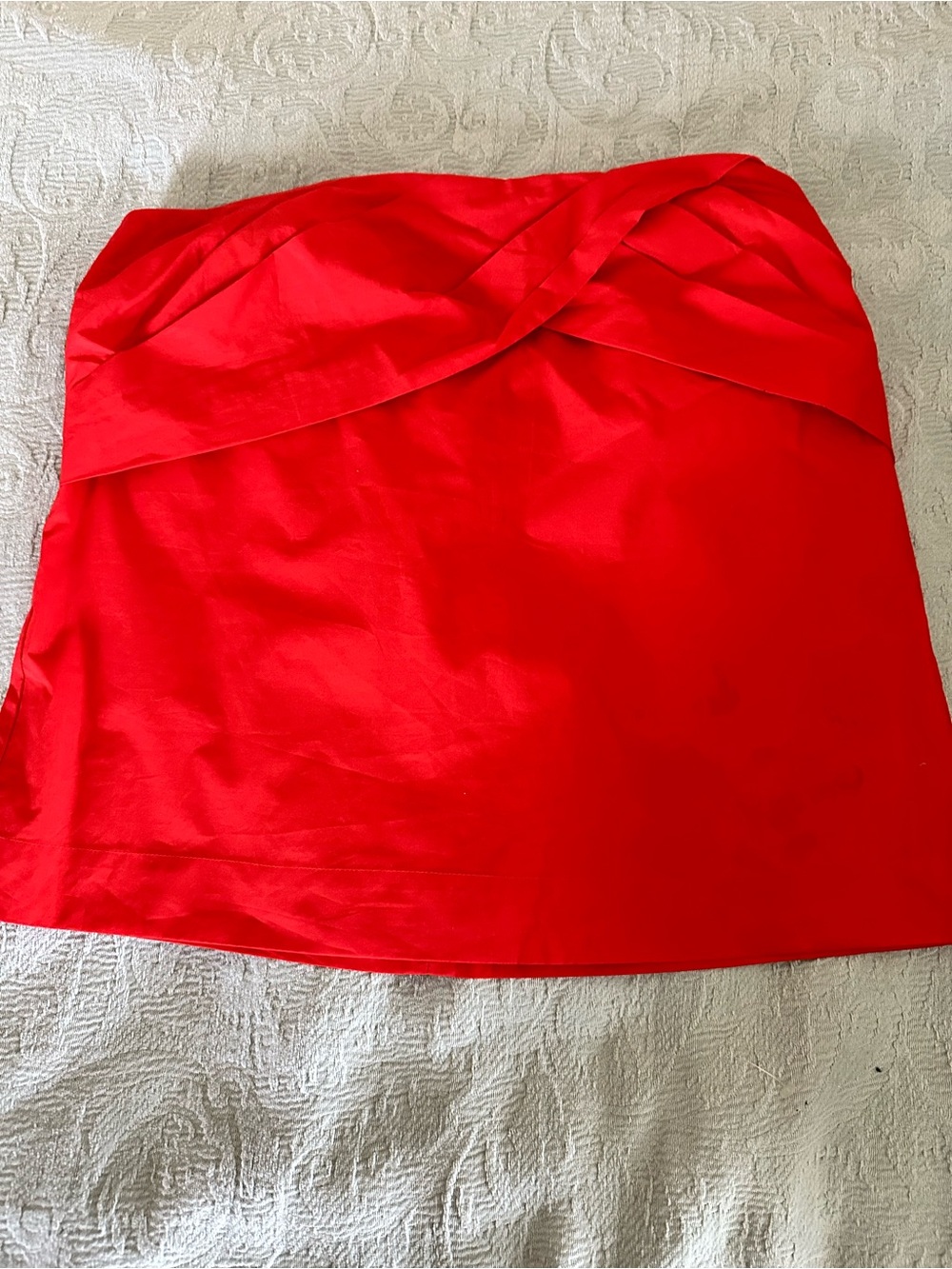 J. Crew Bright Red Strapless Twist-Front Top